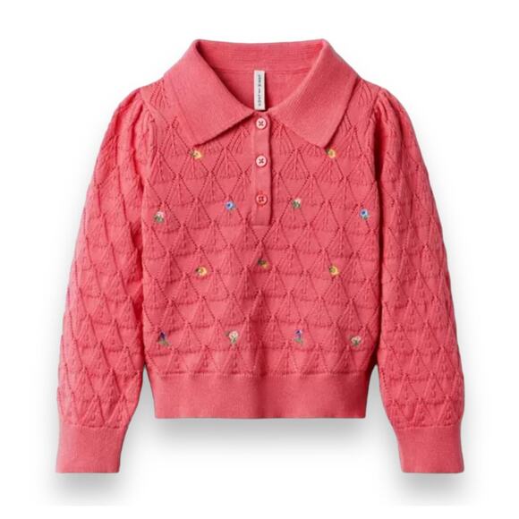 Janie and Jack NWT Embroidered Crochet Sweater. Size 2t - Picture 1 of 3